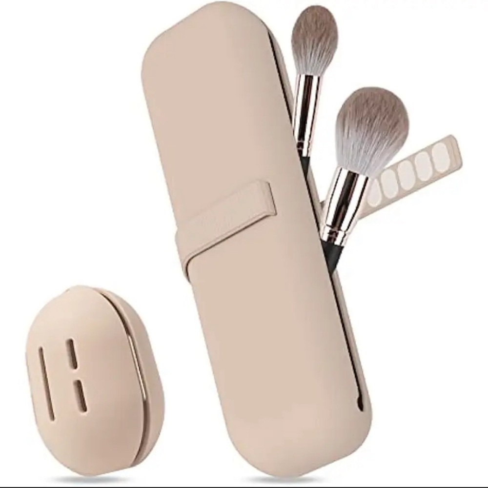 Travel Makeup Brush Holder Silicone Brushes Bag Sponge Case Portable Waterproof